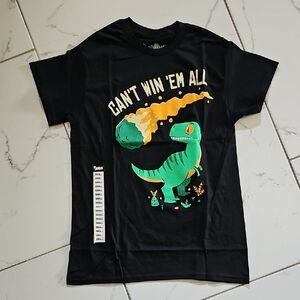 NWOT Threadless Black Dinosaur Graphic Adult T-Shirt